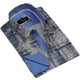 Beige Blue Paisley Mens Slim Fit Designer Dress Shirt - tailored Cotton Shirts for Work and Casual Wear - Amedeo Exclusive