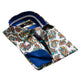 Colorful Paisley on White Mens Slim Fit French Cuff Dress Shirts with Cufflink Holes - Casual and Formal - Amedeo Exclusive