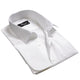 Medium Solid White Mens Slim Fit French Cuff Dress Shirts with Cufflink Holes - Casual and Formal - Amedeo Exclusive