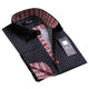 Black With Red Mens Slim Fit French Cuff Dress Shirts with Cufflink Holes - Casual and Formal - Amedeo Exclusive