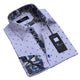 White Grey Mens Slim Fit French Cuff Dress Shirts with Cufflink Holes - Casual and Formal - Amedeo Exclusive