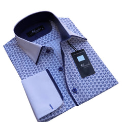 White Design Mens Slim Fit Designer Dress Shirt - tailored Cotton Shirts for Work and Casual Wear - Amedeo Exclusive