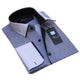 Blue And White Mens Slim Fit French Cuff Dress Shirts with Cufflink Holes - Casual and Formal - Amedeo Exclusive
