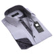 White With Grey Circles Mens Slim Fit French Cuff Dress Shirts with Cufflink Holes - Casual and Formal - Amedeo Exclusive
