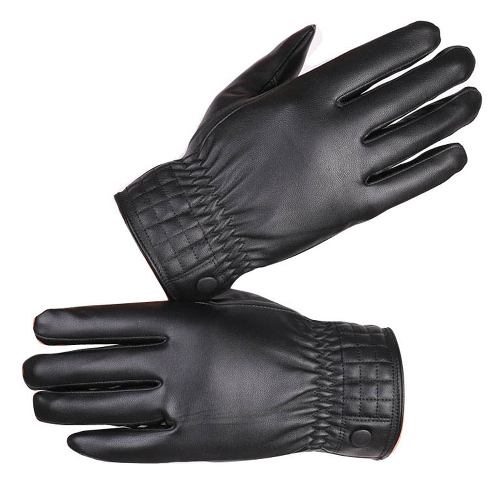 Full Hand Unisex Soft PU Leather Touchscreen Winter Gloves for Driving - Amedeo Exclusive