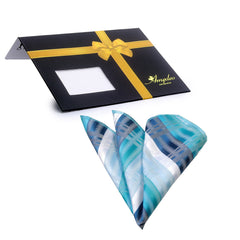 white and blue pocket square | Multi Color Blue and White Premium Quality Men's Pocket Square Hanky Handkerchief Made of Soft Material - Amedeo Exclusive