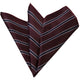 Men's Maroon with white stripes Pocket Square Hanky Handkerchief - Amedeo Exclusive