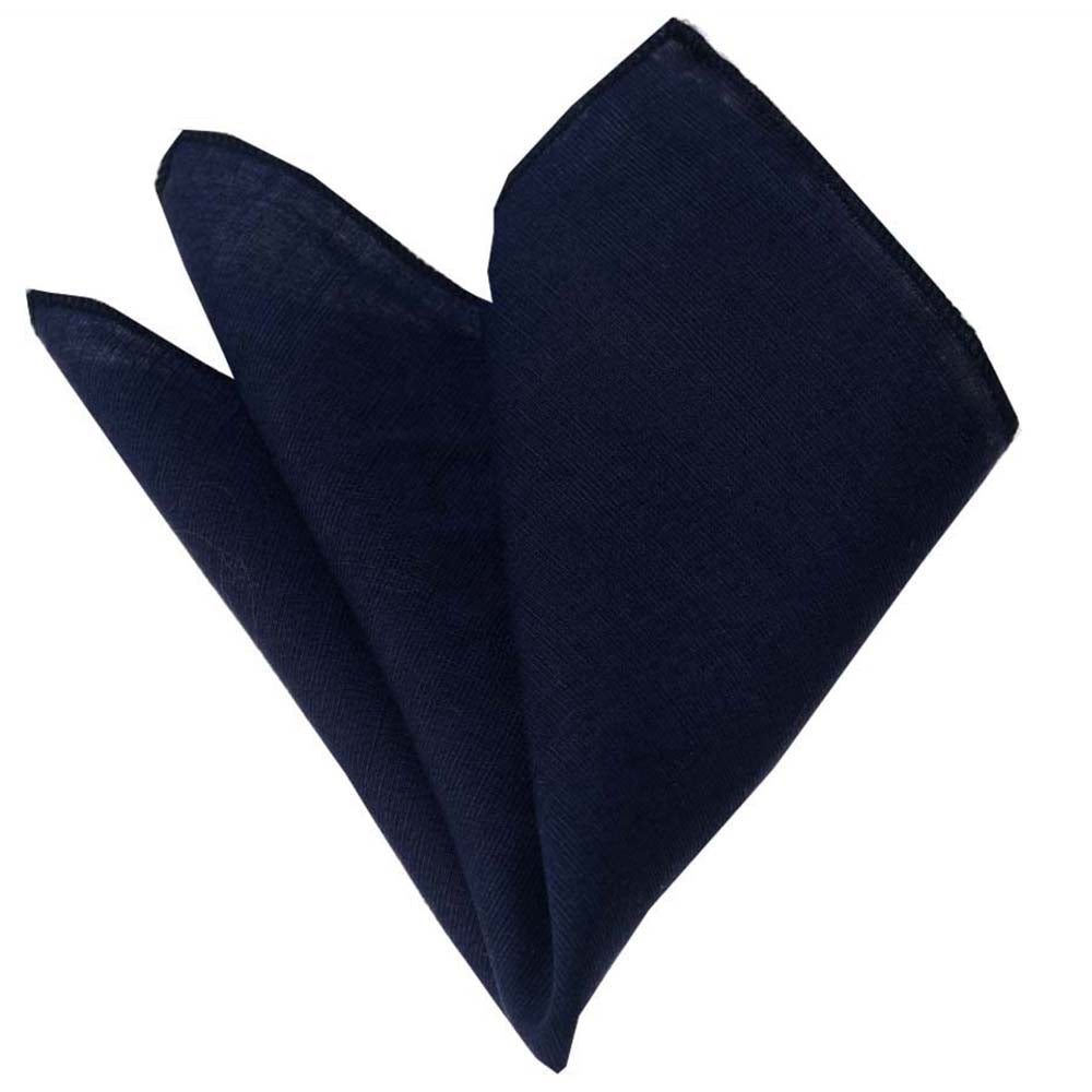 Men's Navy Blue Pocket Square Hanky Handkerchief - Amedeo Exclusive