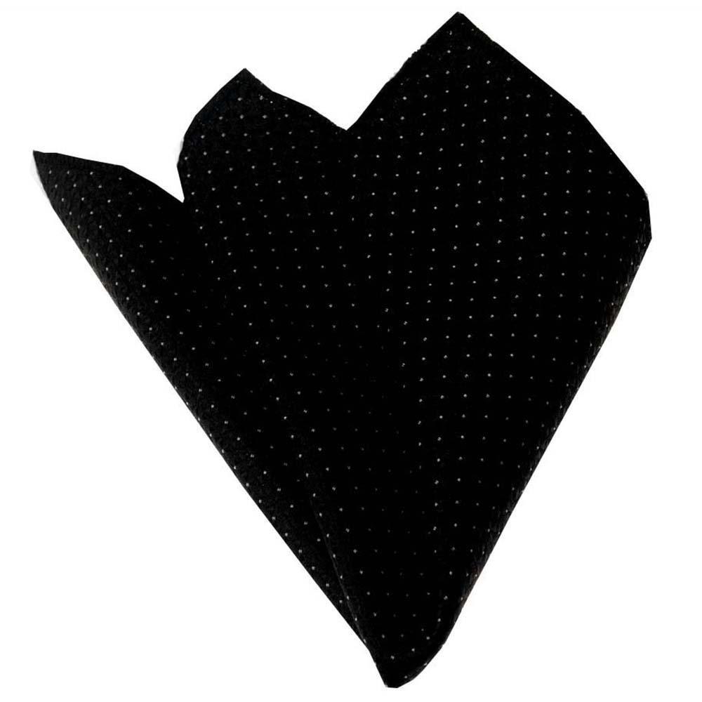 Men's Black white Pocket Square Hanky Handkerchief - Amedeo Exclusive