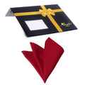 Men's Red Pocket Square Hanky Handkerchief - Amedeo Exclusive
