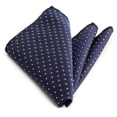 Men's Blue White Squares Pocket Square Hanky Handkerchief - Amedeo Exclusive