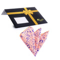 Pocket Salmon & Blue Paisley Hanky Handkerchief - Amedeo Exclusive