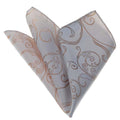 Men's White Gold Paisley Checkered Snowflakes Handkerchief - Amedeo Exclusive