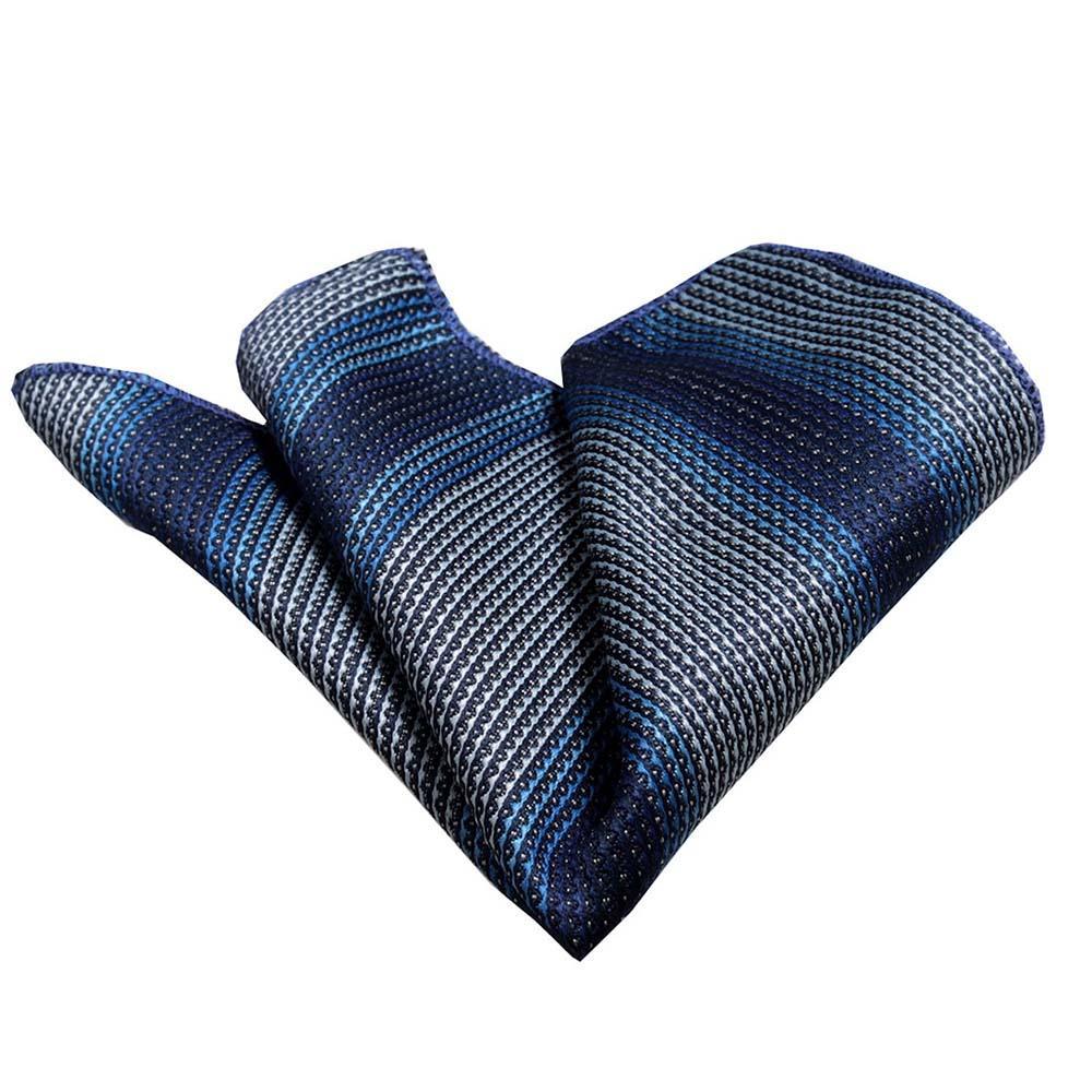 Men's 3 Blue Shades Pocket Square Hanky Handkerchief - Amedeo Exclusive
