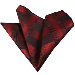 Men's Red Check Pocket Square Hanky Handkerchief - Amedeo Exclusive