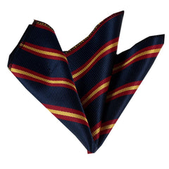 Men's Blue Red Yellow Lines Pocket Square Hanky Handkerchief - Amedeo Exclusive