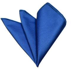 Men's Solid Blue Pocket Square Hanky Handkerchief - Amedeo Exclusive