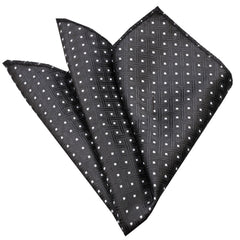 Men's Black Check with White Dots Pocket Square Hanky Handkerchief - Amedeo Exclusive