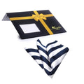 Men's Blue White Stripes Pocket Square Hanky Handkerchief - Amedeo Exclusive