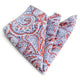 Men's Red White Paisley Pocket Square Hanky Handkerchief - Amedeo Exclusive