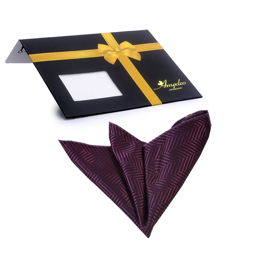 Men's Purple Pocket Square Hanky Handkerchief - Amedeo Exclusive