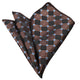 Men's Brown Black Squares Pocket Square Hanky Handkerchief - Amedeo Exclusive