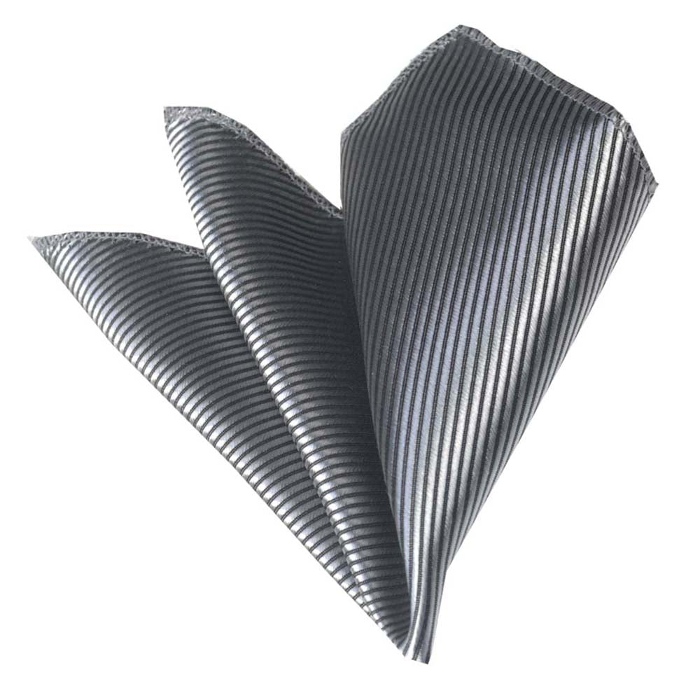 Men's Silver Pocket Square Hanky Handkerchief - Amedeo Exclusive