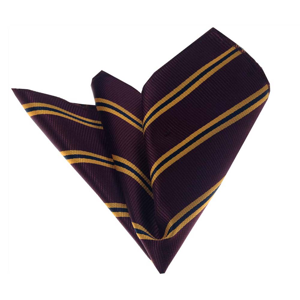 Men's Brown Yellow Pocket Square Hanky Handkerchief - Amedeo Exclusive