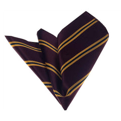 Men's Brown Yellow Pocket Square Hanky Handkerchief - Amedeo Exclusive