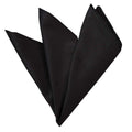 Men's Solid black Squares Pocket Square Hanky Handkerchief - Amedeo Exclusive