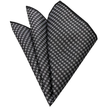 Men's Black white Snowflakes Handkerchief - Amedeo Exclusive