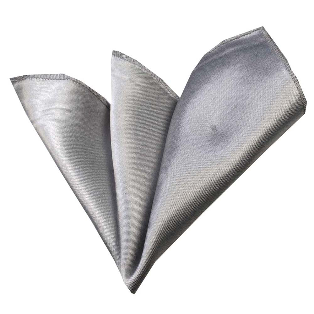 Men's Silver Pocket Square Hanky Handkerchief - Amedeo Exclusive
