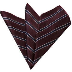 Men's maroon with black plaids Pocket Square Hanky Handkerchief - Amedeo Exclusive