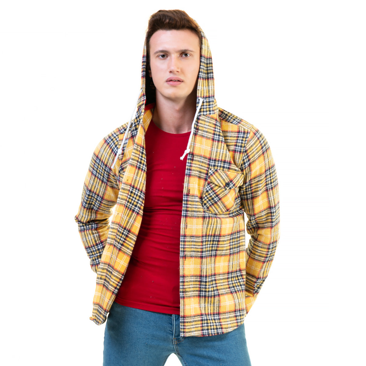 Black White Red Plaid European Wool Luxury Zippered With Hoodie Sweate –  Amedeo Exclusive