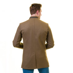 Men's European Brown Wool Coat Jacket Tailor fit Fine Luxury Quality Work and Casual