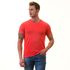 Orange European Made & Designed Premium Quality T-Shirt - Crew Neck Short Sleeve T-Shirts