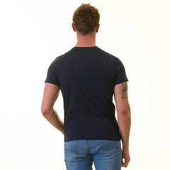Navy Blue European Made & Designed Premium Quality T-Shirt - Crew Neck Short Sleeve T-Shirts