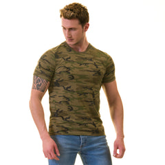 Army Camouflage European Made & Designed Premium Quality T-Shirt - Crew Neck Short Sleeve T-Shirts