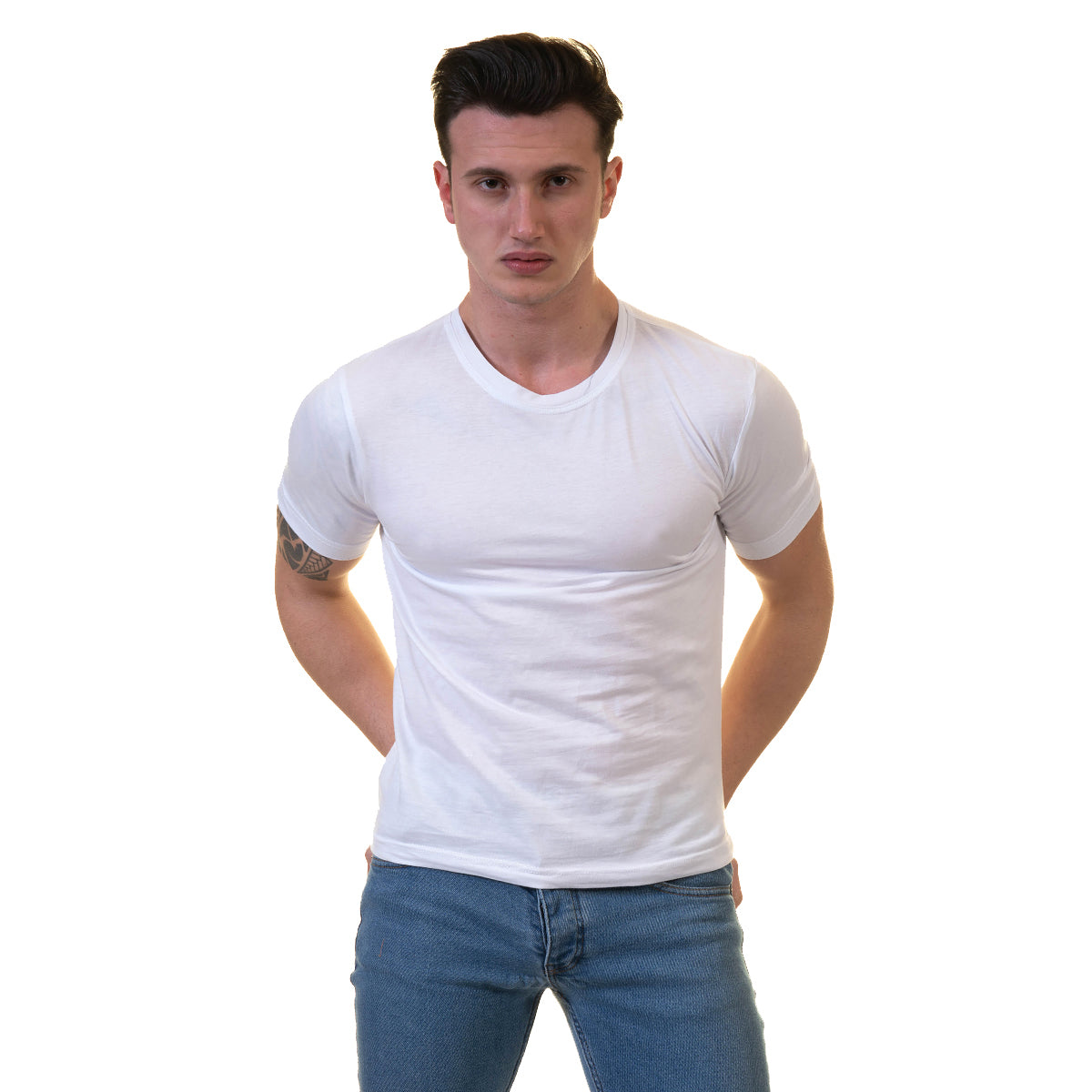 White European Made & Designed Premium Quality T-Shirt - Crew Neck Short Sleeve T-Shirts