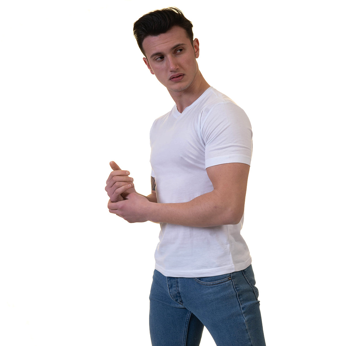 White European Made & Designed Premium Quality T-Shirt - Crew Neck Short Sleeve T-Shirts