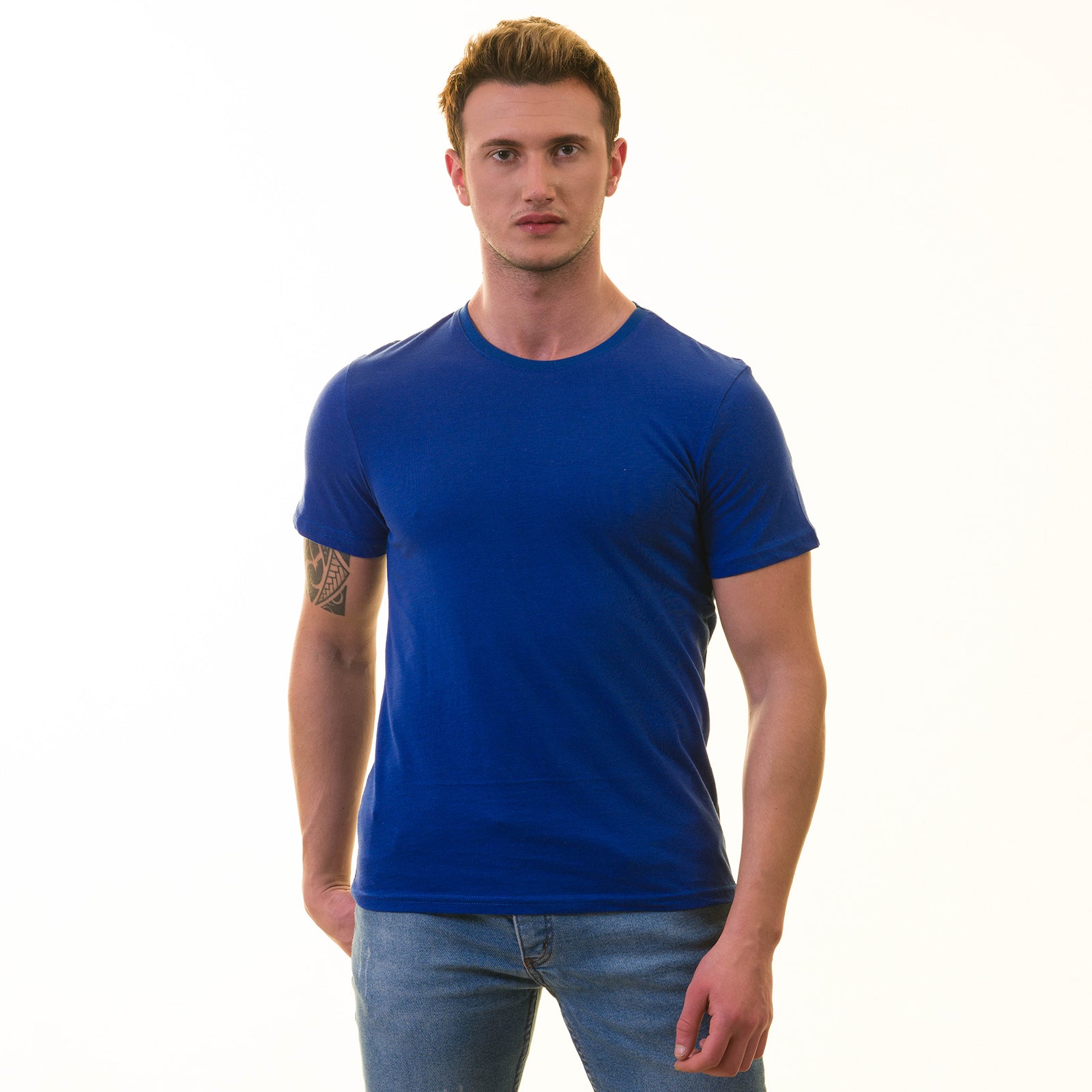 Royal Blue European Made & Designed Premium Quality T-Shirt - Crew Neck Short Sleeve T-Shirts