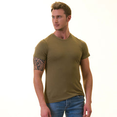 Olive European Made & Designed Premium Quality T-Shirt - Crew Neck Short Sleeve T-Shirts
