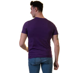 Purple European Made & Designed Premium Quality T-Shirt - Crew Neck Short Sleeve T-Shirts