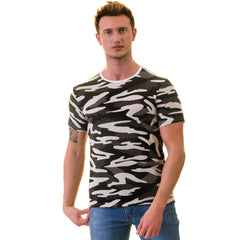 Black Camouflage European Made & Designed Premium Quality T-Shirt -Crew Neck Short Sleeve T-Shirts