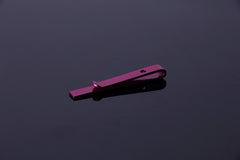 Men's Pink Shiny Metallic Stainless Steel Tie Clips - Amedeo Exclusive