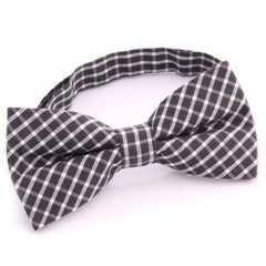 Men's Black White Silk Pre-Tied Bow Tie - Amedeo Exclusive