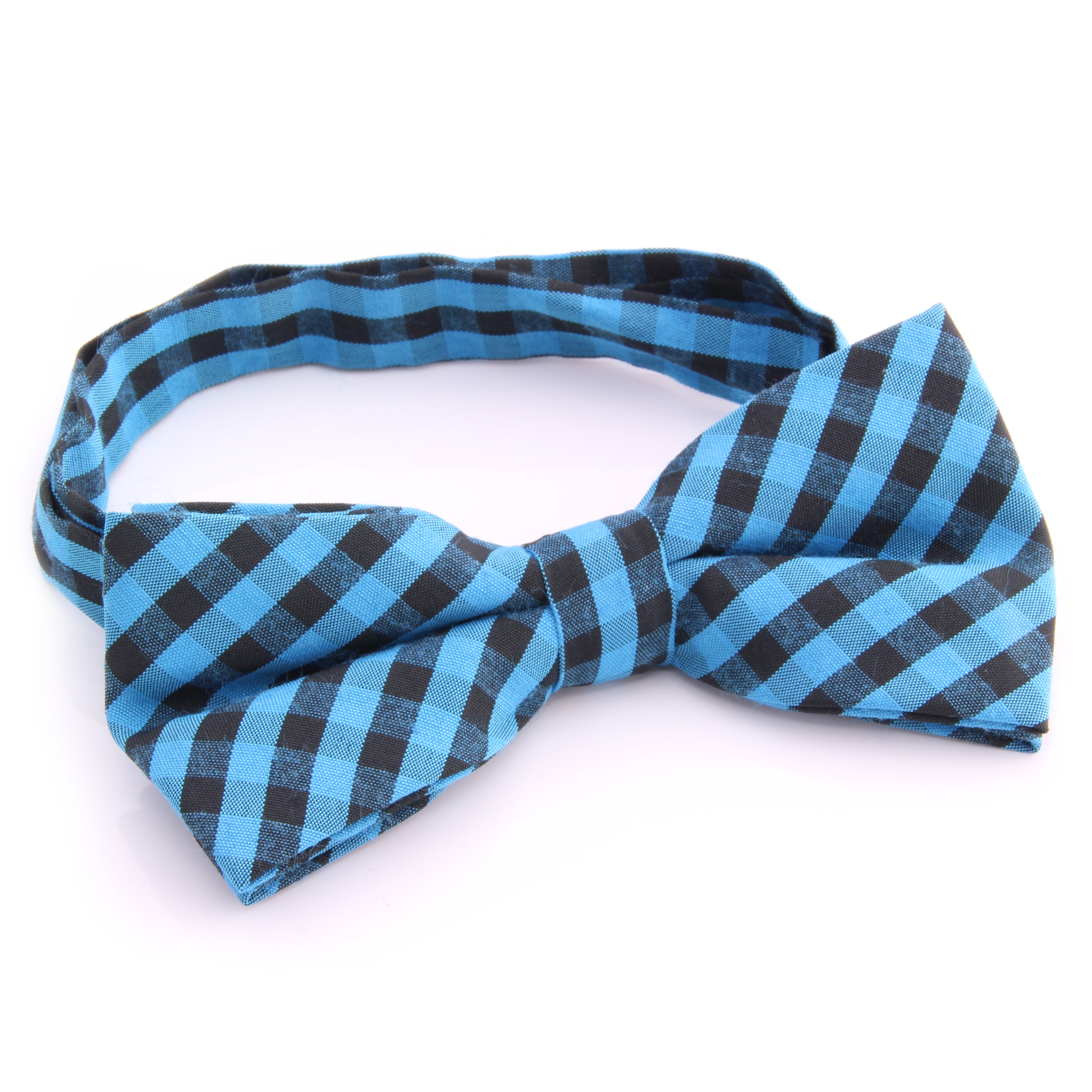 Men's Blue Black Silk Pre-Tied Bow Tie - Amedeo Exclusive