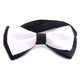 Men's Black Solid White Silk Pre-Tied Bow Tie - Amedeo Exclusive