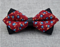 Men's Red Blue Orange Floral Cotton Pre-Tied Bow Tie - Amedeo Exclusive