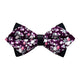 Men's Purple Pink Floral 100% Cotton Pre-Tied Bow Tie - Amedeo Exclusive